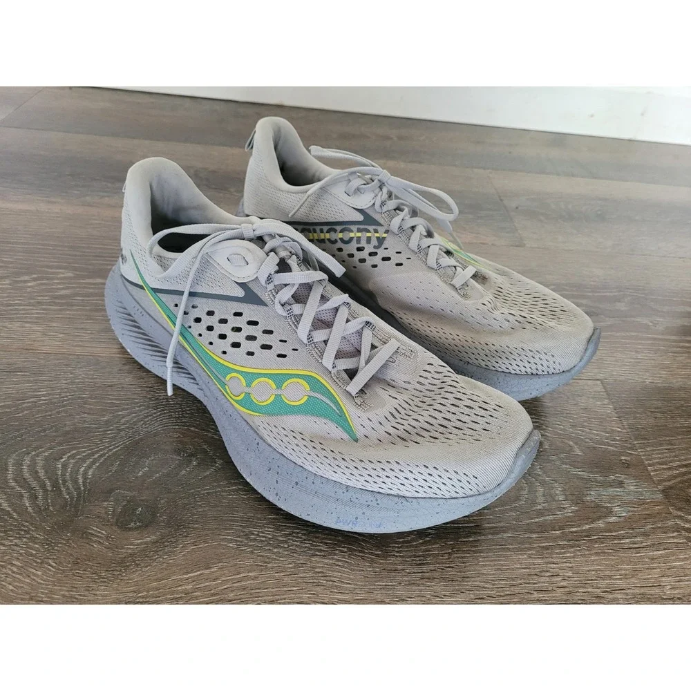 Saucony Ride 17 Mens Running Shoes Grey Lime Green S20924-96 Size 10.5 #1